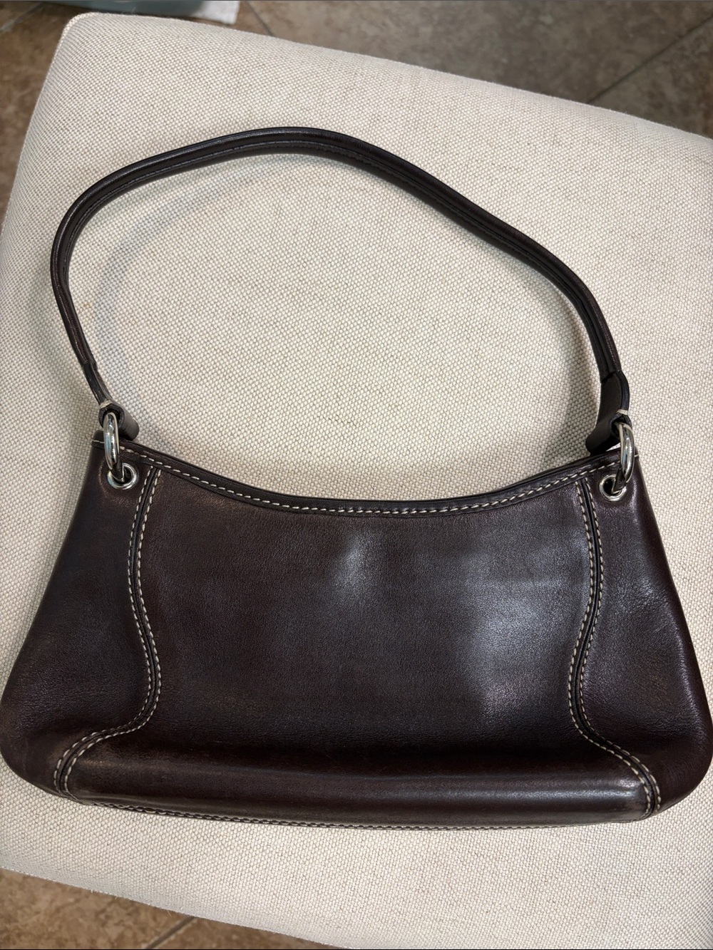 Cole Haan Dark Brown Leather Shoulder Bag - Picture 2 of 9